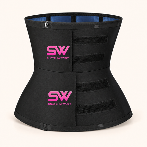 Snatch A Waist Sauna Belt with two adjustable straps, front view