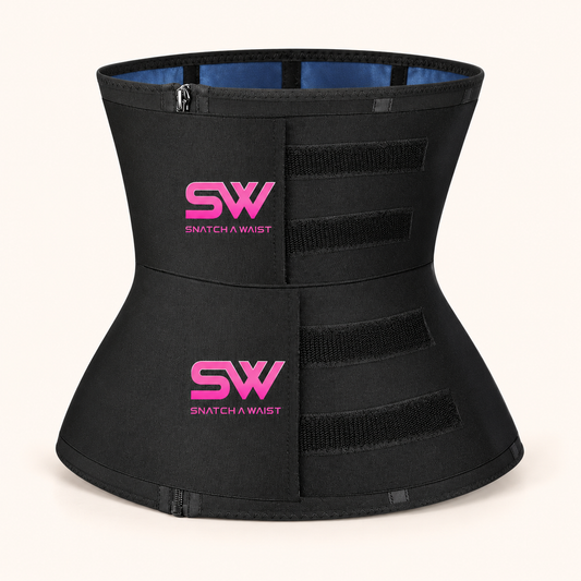 Snatch A Waist Sauna Belt with two adjustable straps, front view