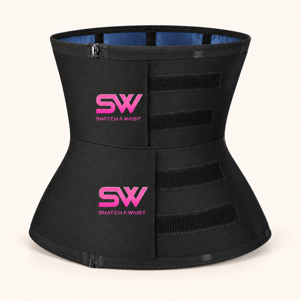 Snatch A Waist Sauna Belt with two adjustable straps, front view